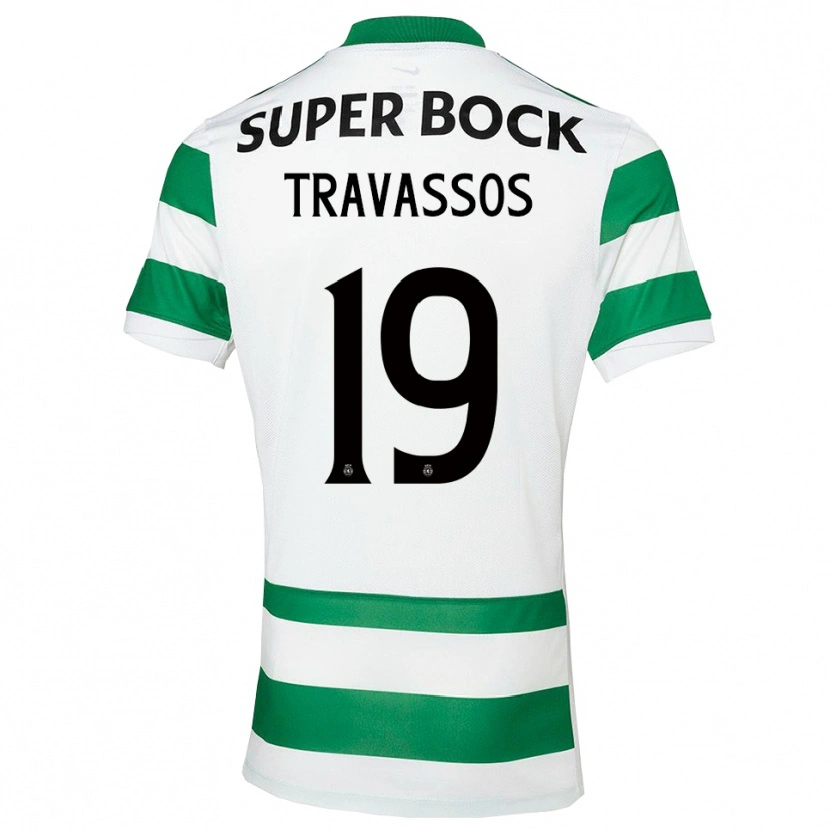 Danxen Kid Diogo Travassos #19 Green White Home Jersey 2025/26 T-Shirt
