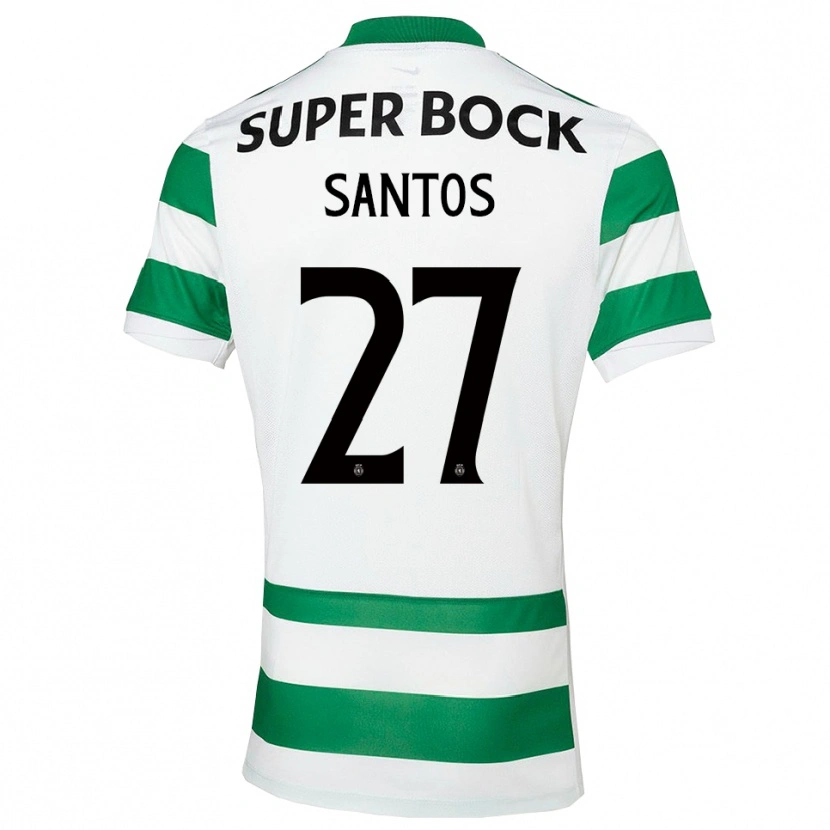 Danxen Kid Alisson Santos #27 Green White Home Jersey 2025/26 T-Shirt