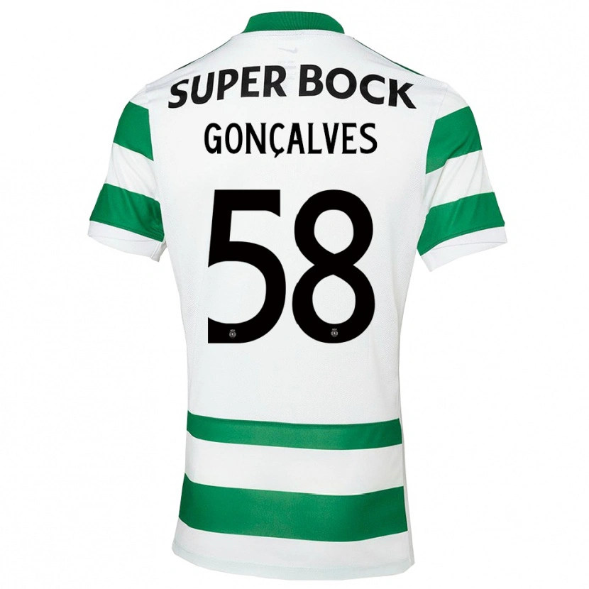 Danxen Kid Flávio Gonçalves #58 Green White Home Jersey 2025/26 T-Shirt