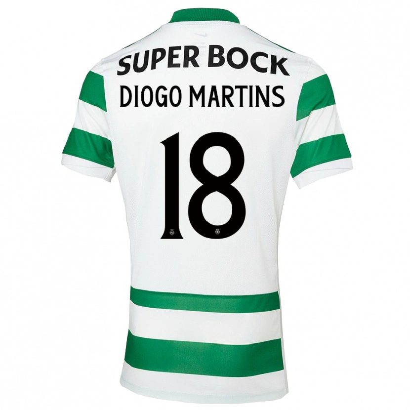 Danxen Kid Diogo Martins #18 Green White Home Jersey 2025/26 T-Shirt