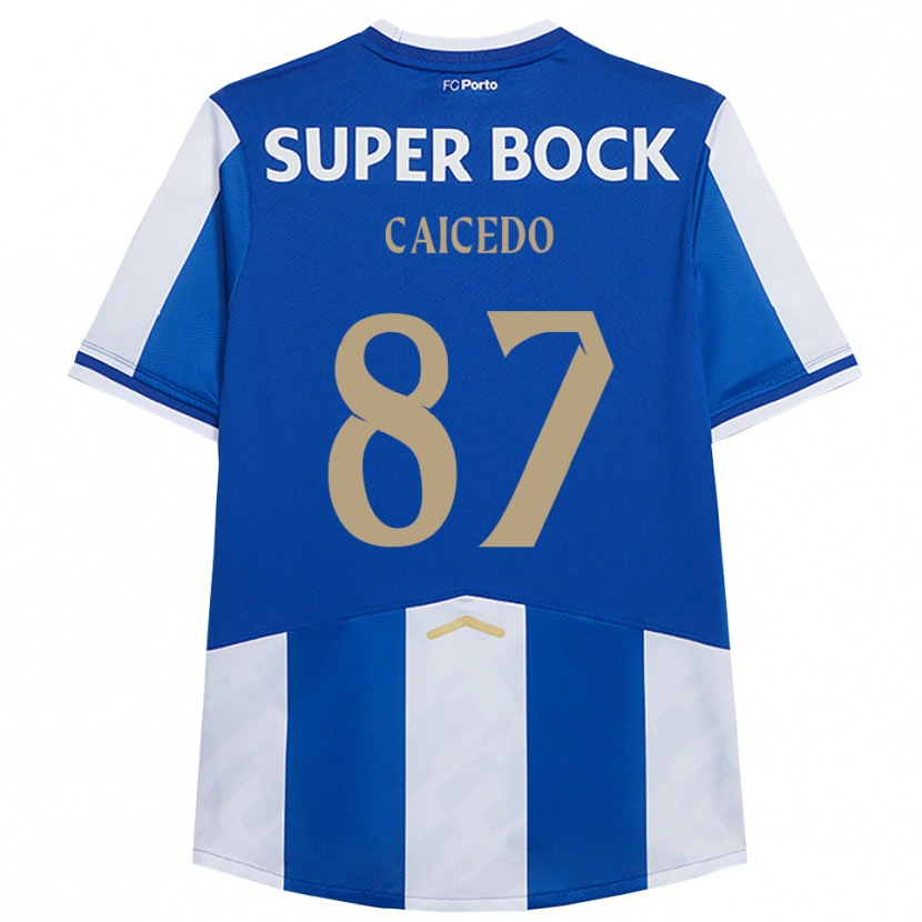 Danxen Kid Brayan Caicedo #87 Blue White Home Jersey 2025/26 T-Shirt
