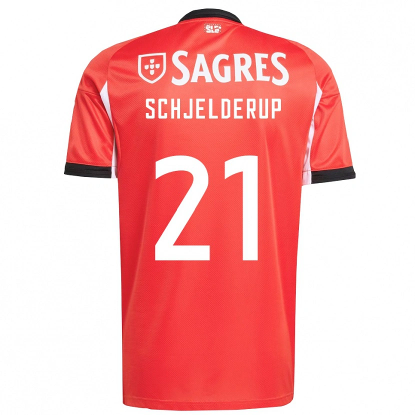 Danxen Kid Andreas Schjelderup #21 Red White Home Jersey 2025/26 T-Shirt