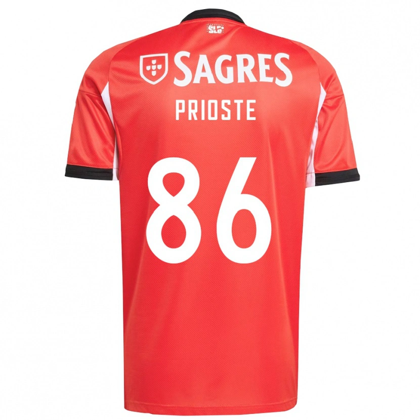 Danxen Kid Diogo Prioste #86 Red White Home Jersey 2025/26 T-Shirt