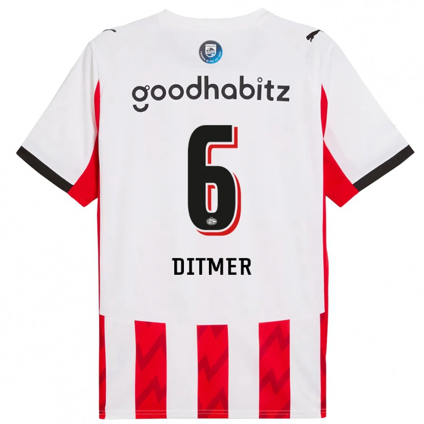Danxen Kid Sébas Ditmer #6 Red White Home Jersey 2025/26 T-Shirt