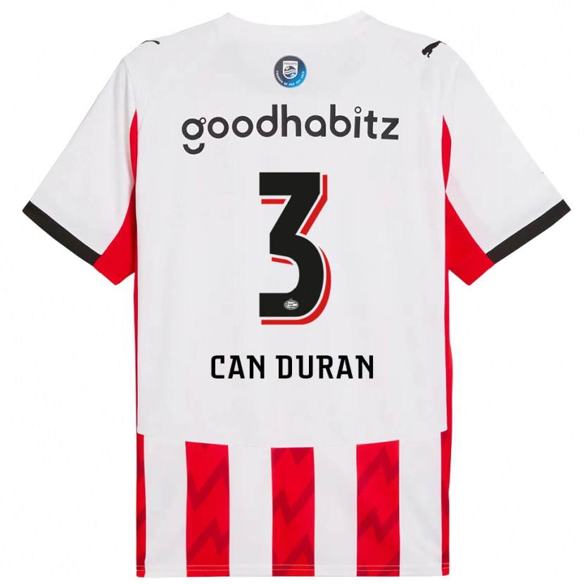 Danxen Kid Emre Can Duran #3 Red White Home Jersey 2025/26 T-Shirt