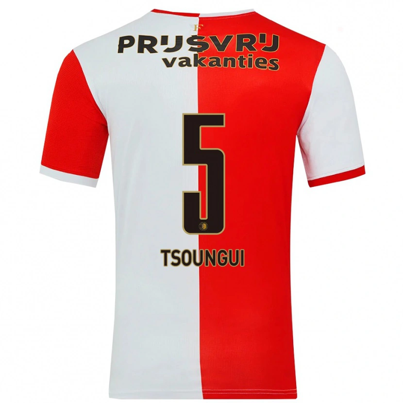 Danxen Kid Antef Tsoungui #5 Red White Home Jersey 2025/26 T-Shirt