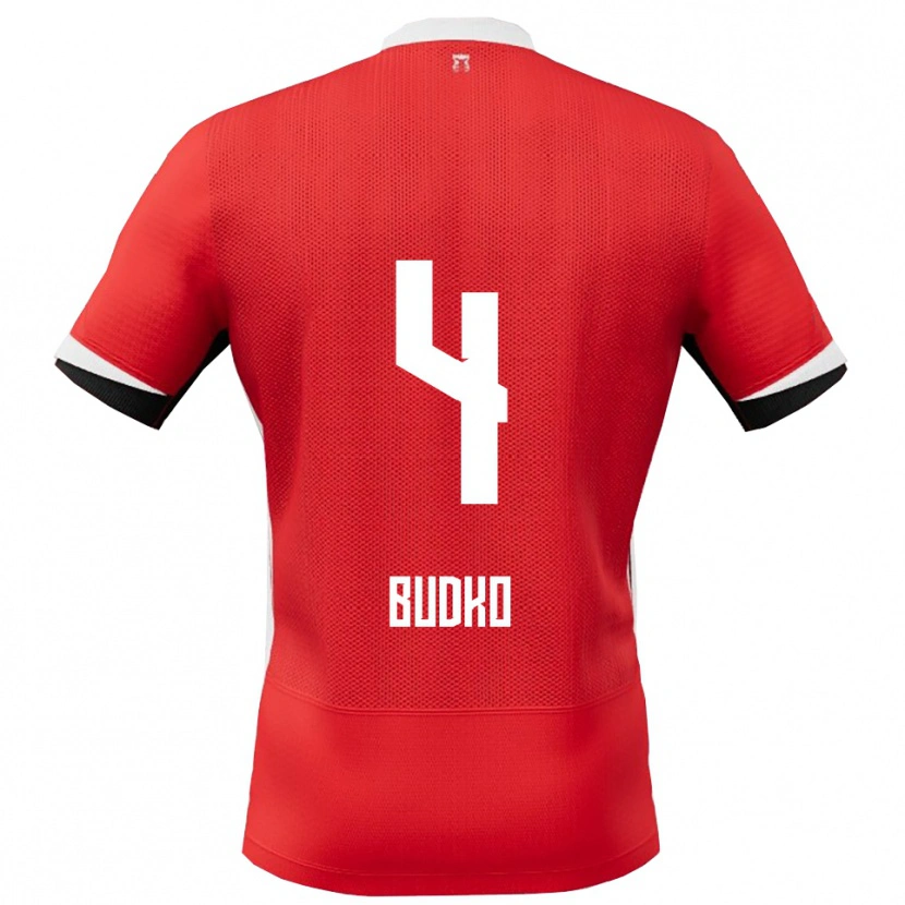 Danxen Kid Bogdan Budko #4 Red White Home Jersey 2025/26 T-Shirt