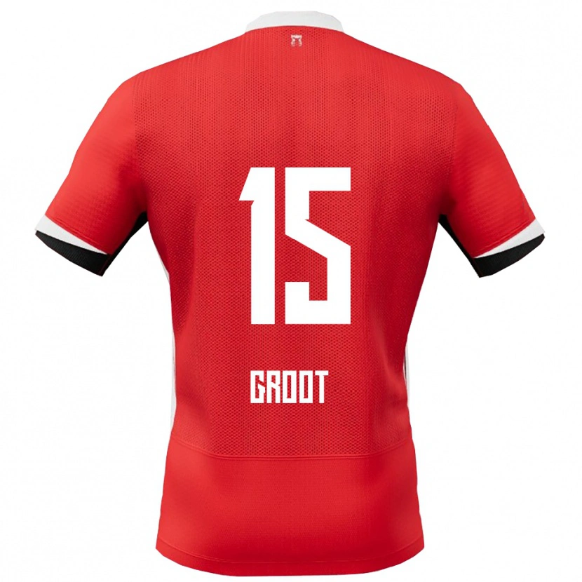 Danxen Kid Pleun Groot #15 Red White Home Jersey 2025/26 T-Shirt