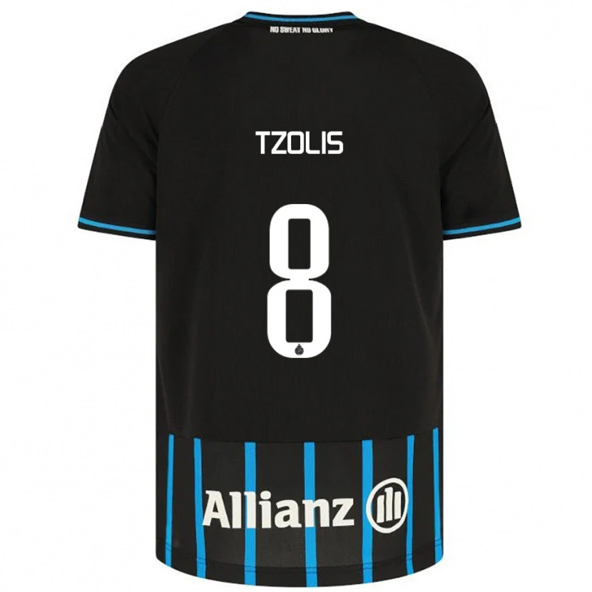 Danxen Kid Christos Tzolis #8 Black Blue Home Jersey 2025/26 T-Shirt