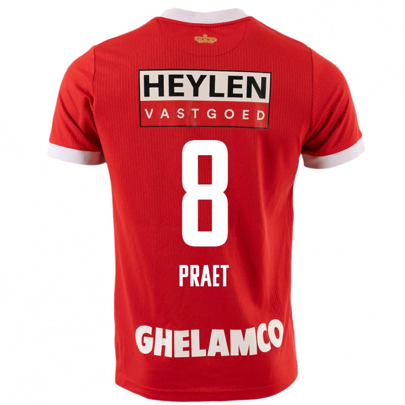 Danxen Kid Dennis Praet #8 Red White Home Jersey 2025/26 T-Shirt