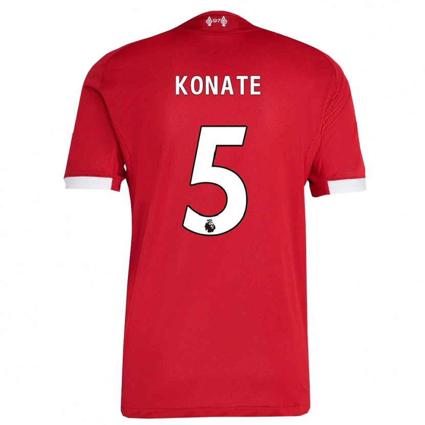 Danxen Kid Ibrahima Konaté #5 Red White Home Jersey 2025/26 T-Shirt