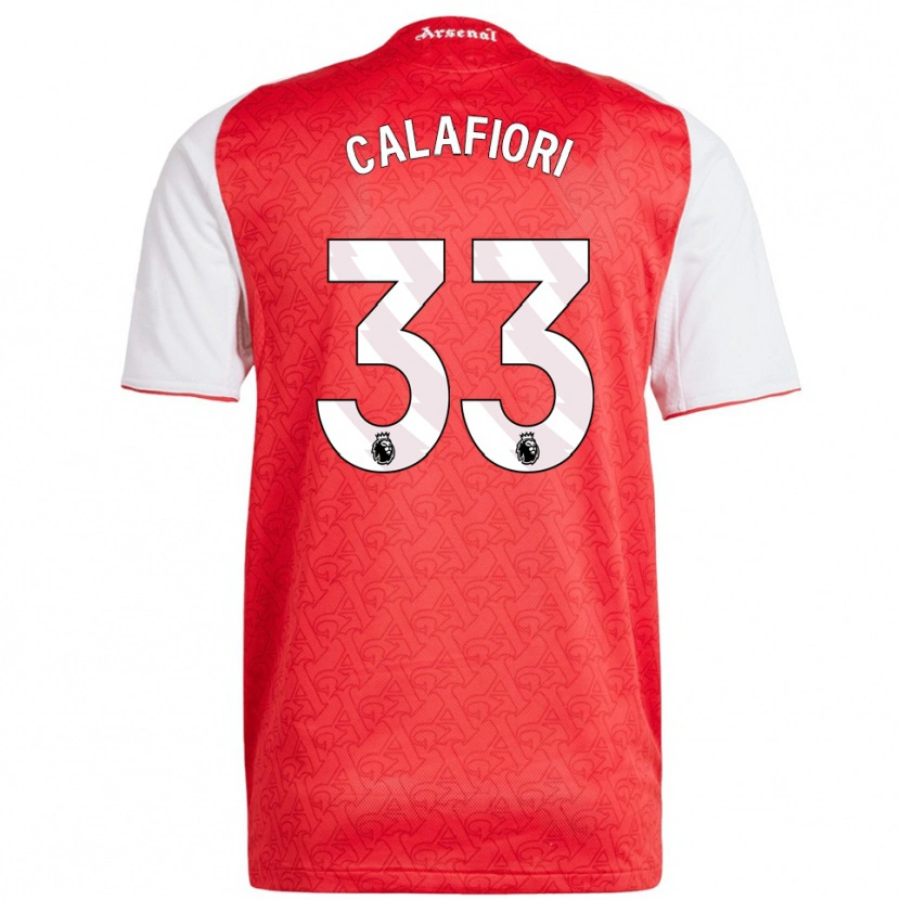 Danxen Kid Riccardo Calafiori #33 Red White Home Jersey 2025/26 T-Shirt