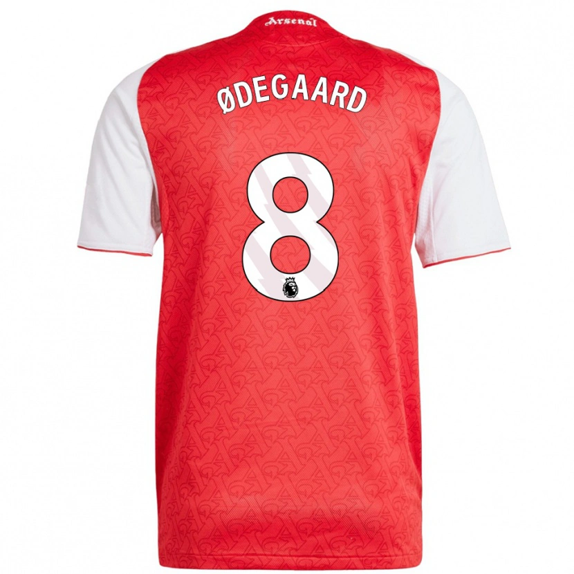 Danxen Kid Martin Ødegaard #8 Red White Home Jersey 2025/26 T-Shirt