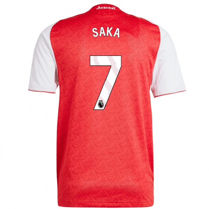 Danxen Kid Bukayo Saka #7 Red White Home Jersey 2025/26 T-Shirt