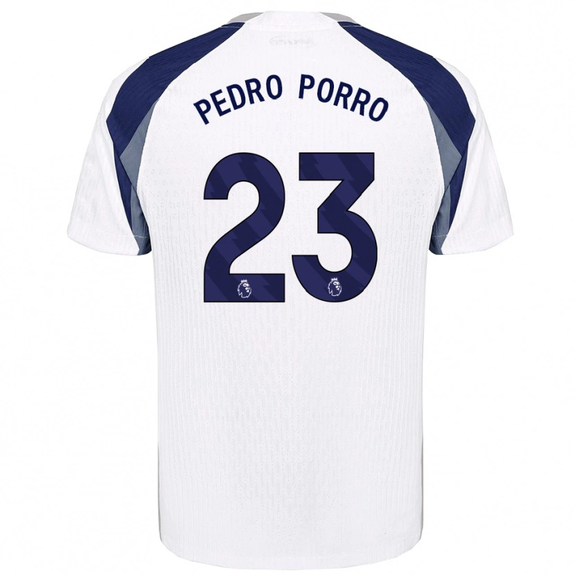 Danxen Kid Pedro Porro #23 White Navy Home Jersey 2025/26 T-Shirt