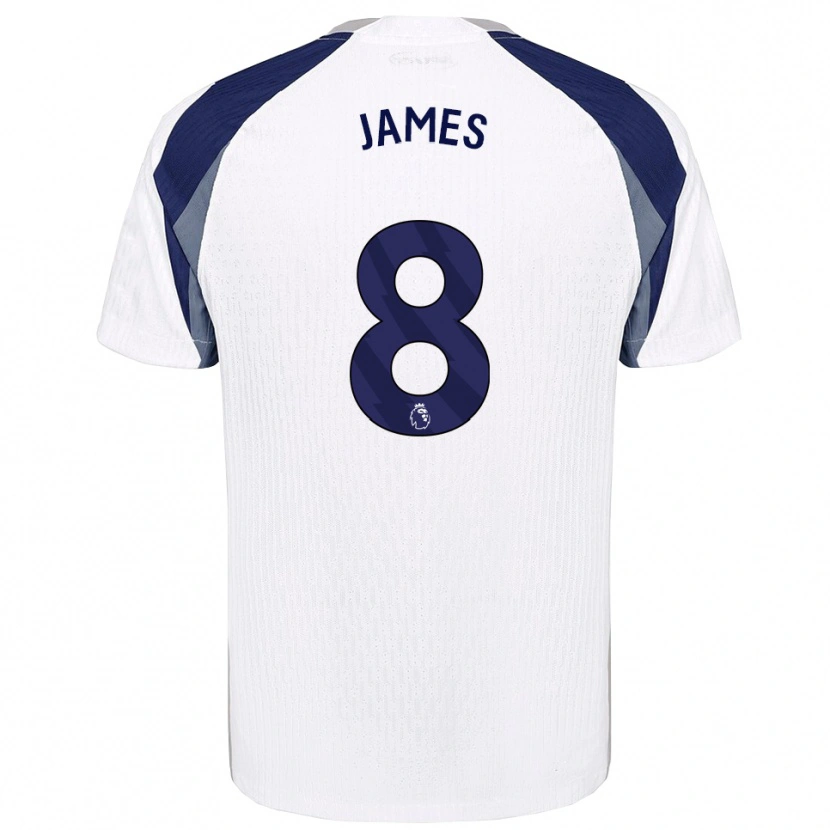 Danxen Kid Angharad James #8 White Navy Home Jersey 2025/26 T-Shirt
