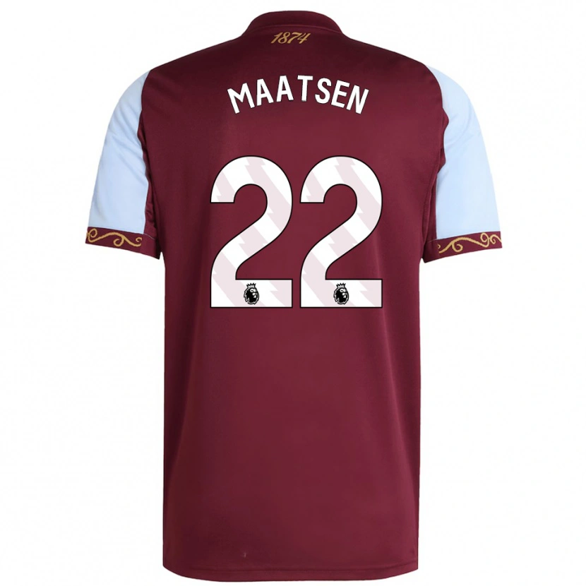 Danxen Kid Ian Maatsen #22 Burgundy Sky Blue Home Jersey 2025/26 T-Shirt