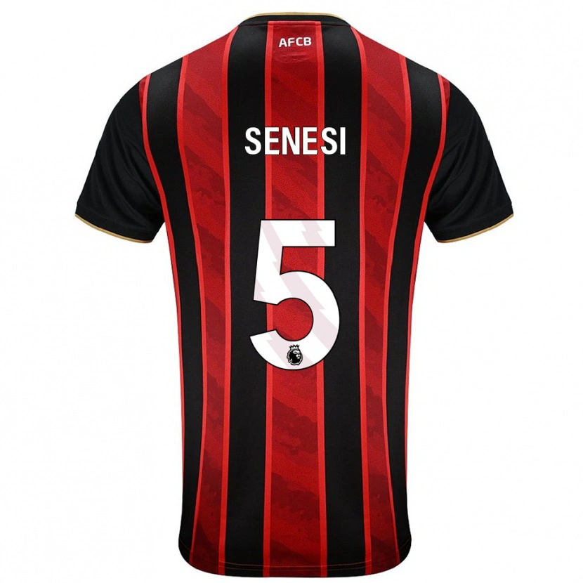 Danxen Kid Marcos Senesi #5 Red Black Home Jersey 2025/26 T-Shirt