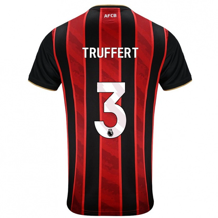 Danxen Kid Adrien Truffert #3 Red Black Home Jersey 2025/26 T-Shirt