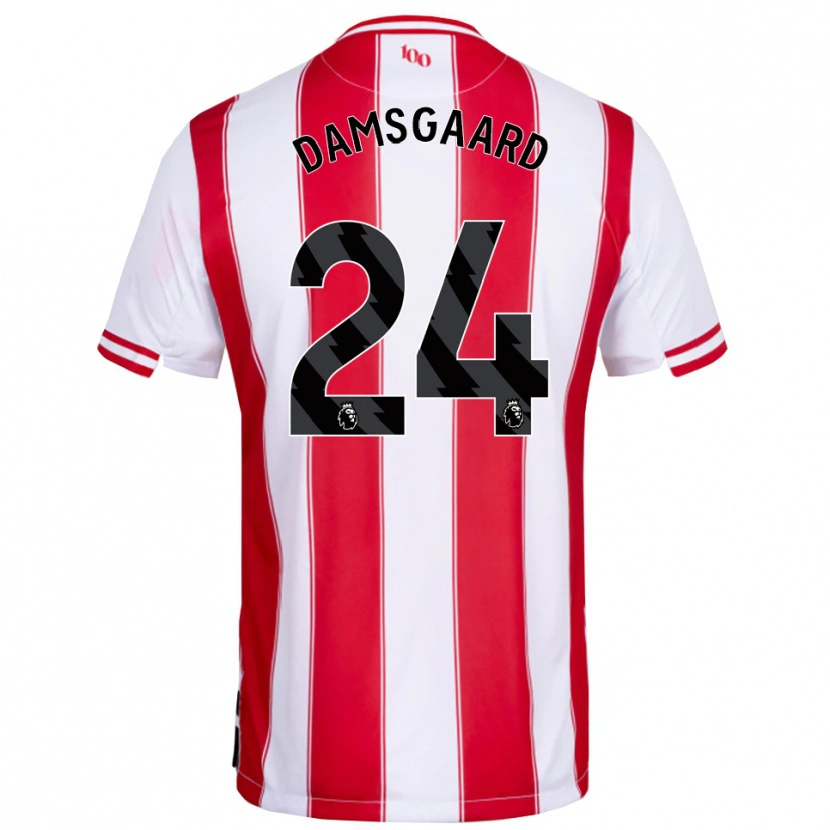 Danxen Kid Mikkel Damsgaard #24 Red White Home Jersey 2025/26 T-Shirt