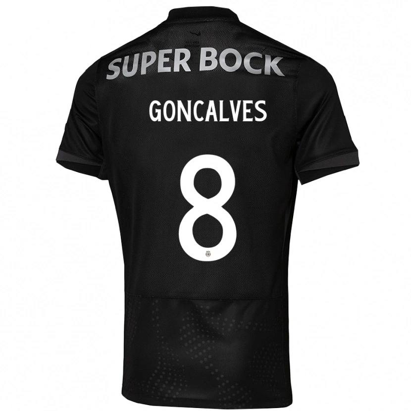 Danxen Kid Pedro Gonçalves #8 Black White Away Jersey 2025/26 T-Shirt