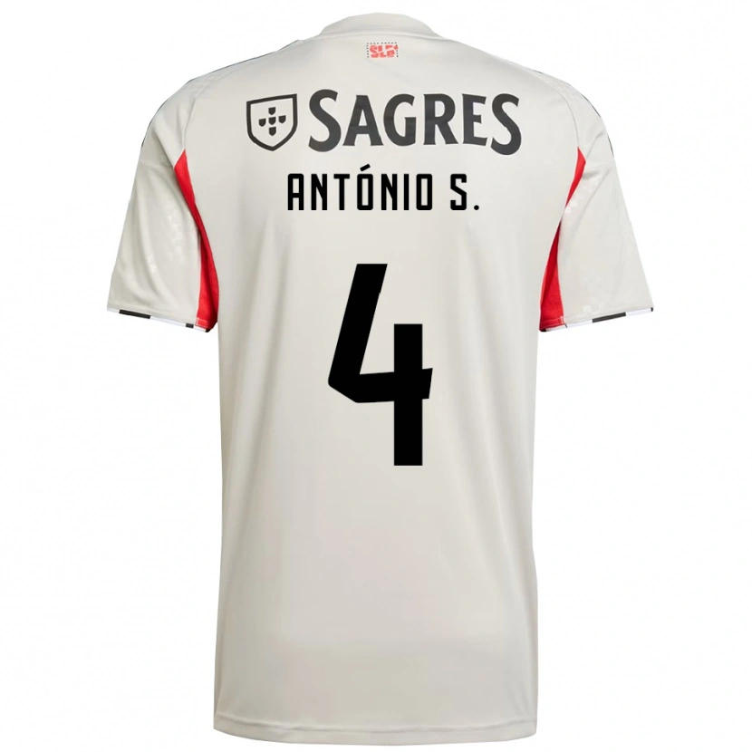 Danxen Kid António Silva #4 Off White Red Away Jersey 2025/26 T-Shirt