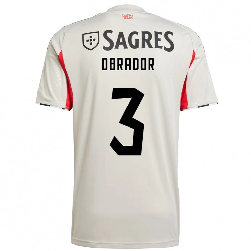 Danxen Kid Rafa Obrador #3 Off White Red Away Jersey 2025/26 T-Shirt