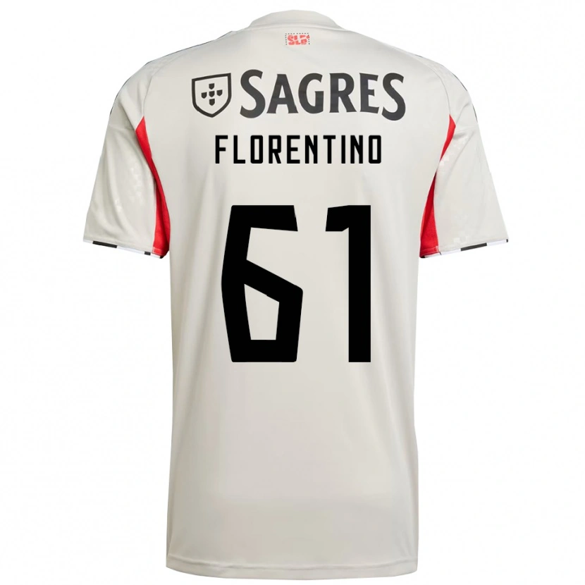 Danxen Kid Florentino #61 Off White Red Away Jersey 2025/26 T-Shirt