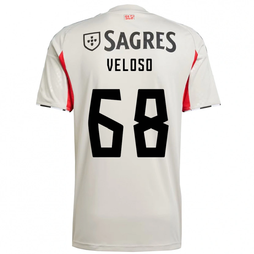 Danxen Kid João Veloso #68 Off White Red Away Jersey 2025/26 T-Shirt