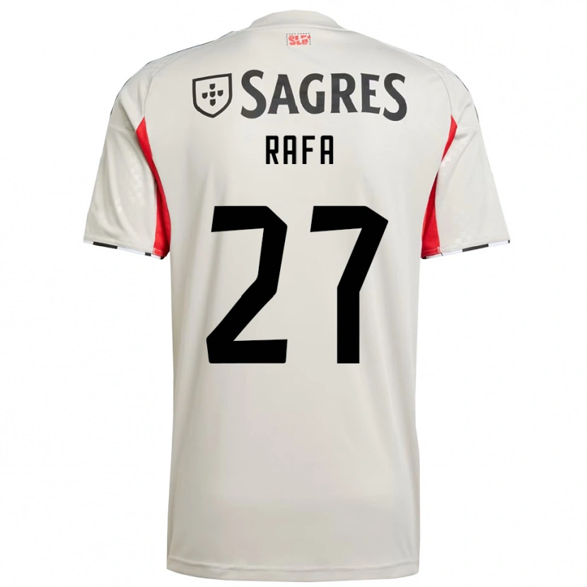 Danxen Kid Rafa Silva #27 Off White Red Away Jersey 2025/26 T-Shirt