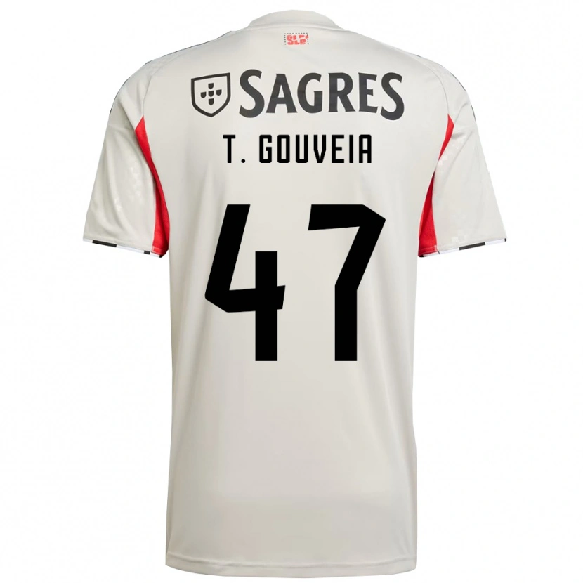 Danxen Kid Tiago Gouveia #47 Off White Red Away Jersey 2025/26 T-Shirt