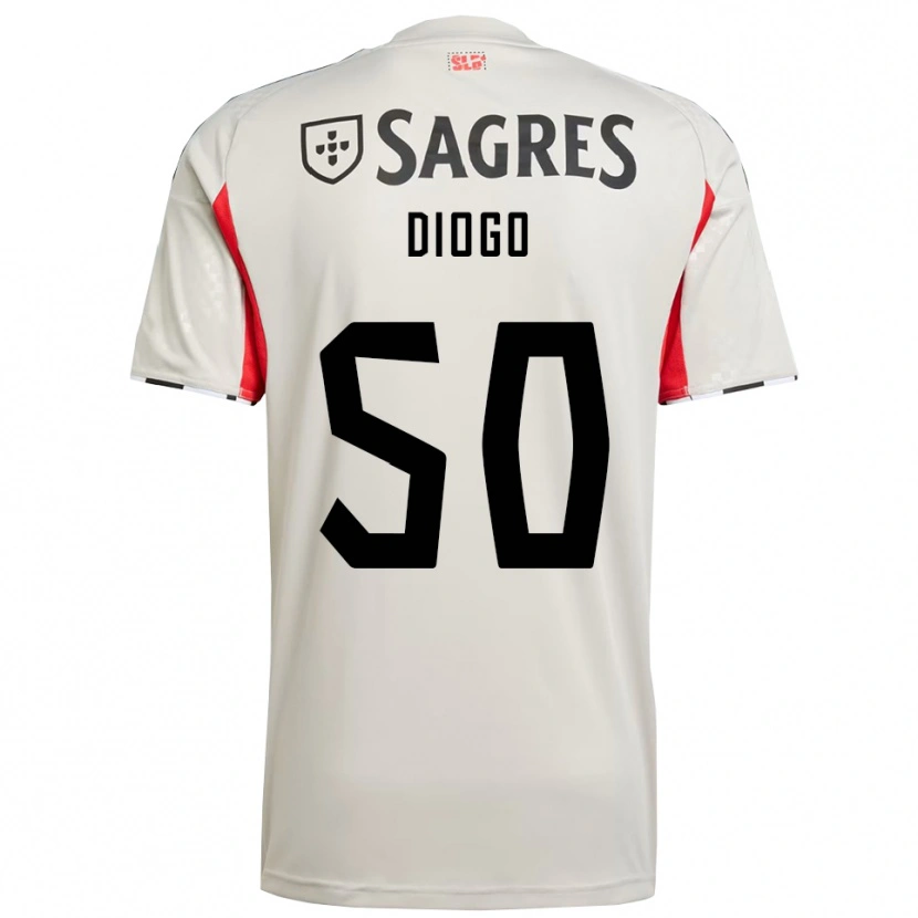 Danxen Kid Diogo Ferreira #50 Off White Red Away Jersey 2025/26 T-Shirt