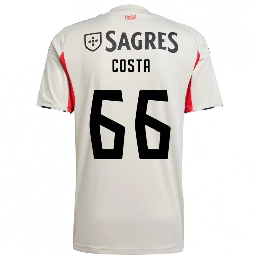 Danxen Kid Rute Costa #66 Off White Red Away Jersey 2025/26 T-Shirt