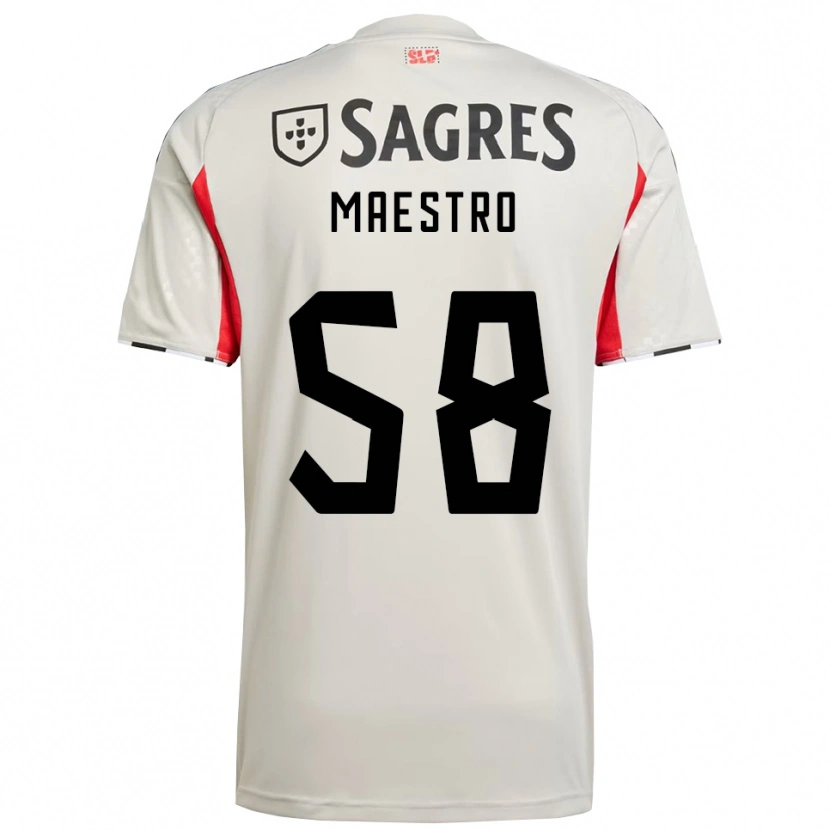 Danxen Kid Maestro #58 Off White Red Away Jersey 2025/26 T-Shirt