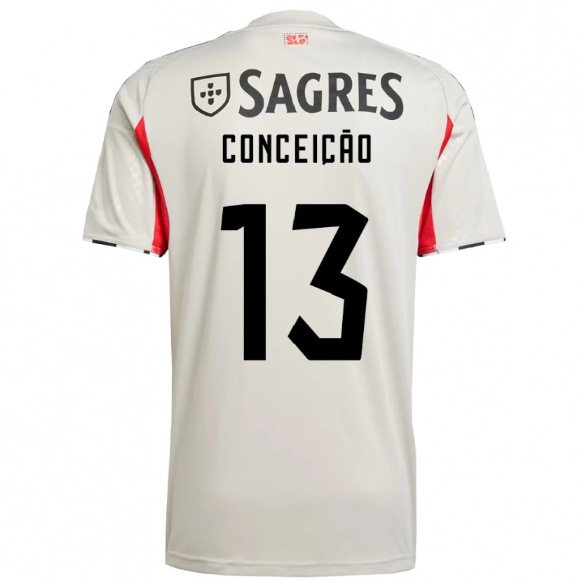 Danxen Kid João Conceição #13 Off White Red Away Jersey 2025/26 T-Shirt
