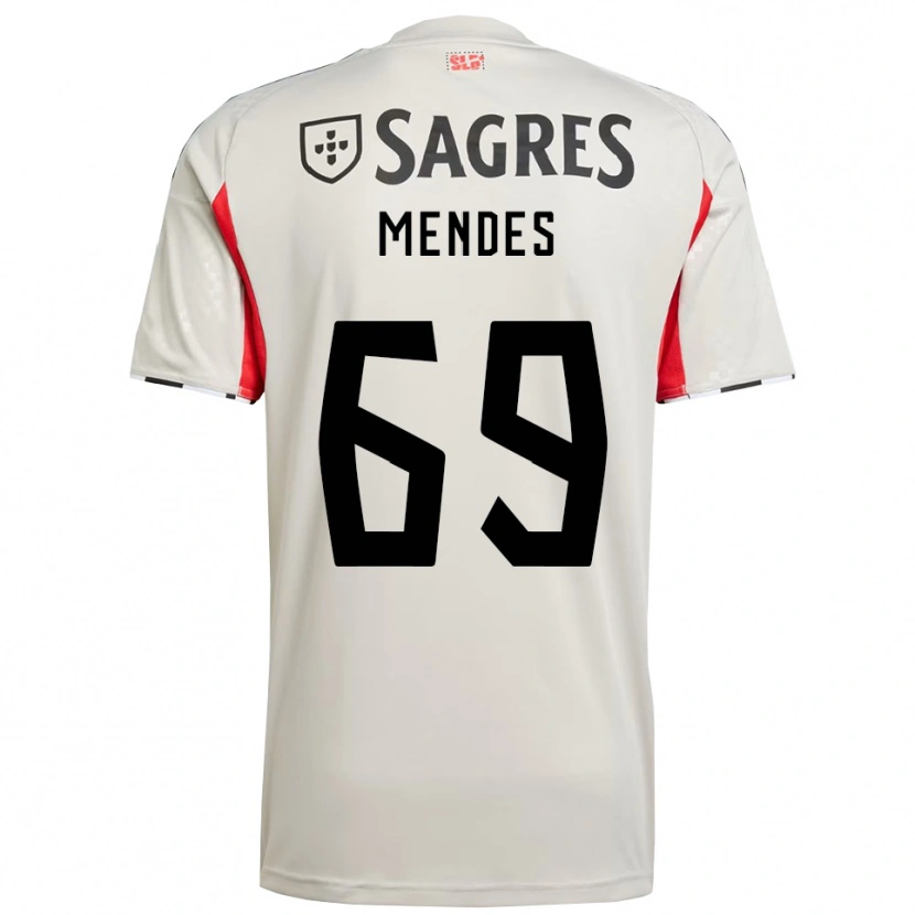 Danxen Kid Vladimir Mendes #69 Off White Red Away Jersey 2025/26 T-Shirt