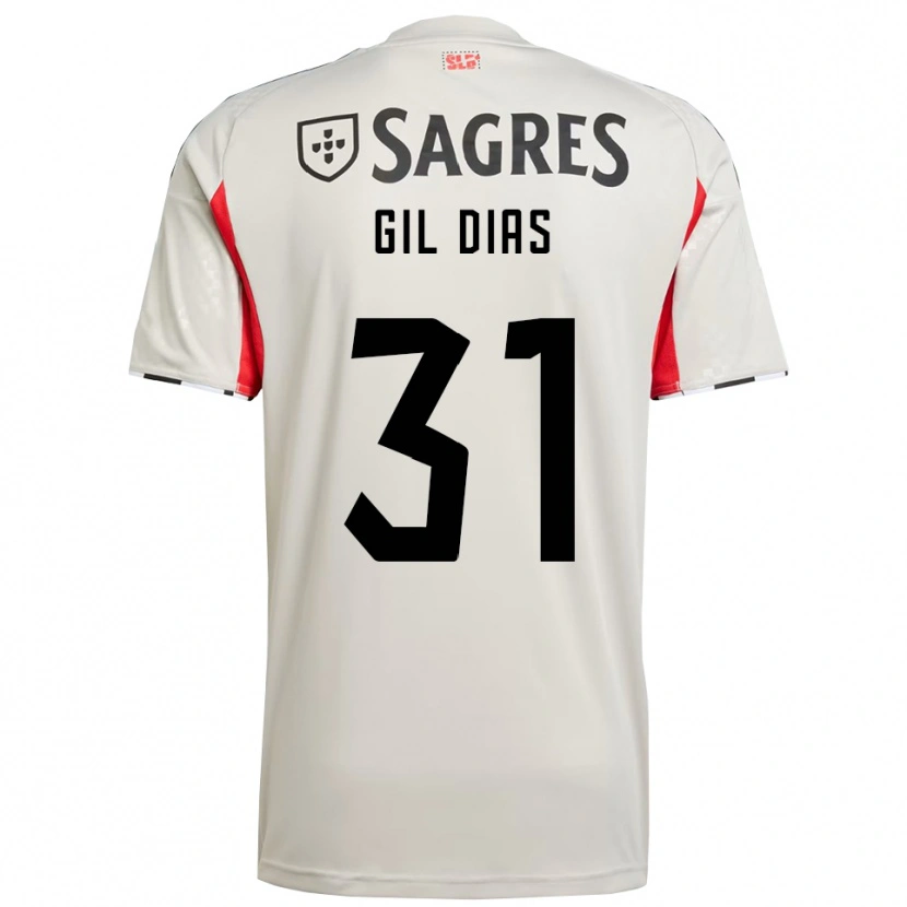 Danxen Kid Gil Dias #31 Off White Red Away Jersey 2025/26 T-Shirt