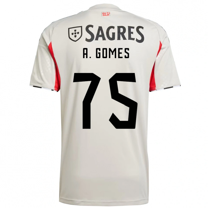 Danxen Kid André Gomes #75 Off White Red Away Jersey 2025/26 T-Shirt