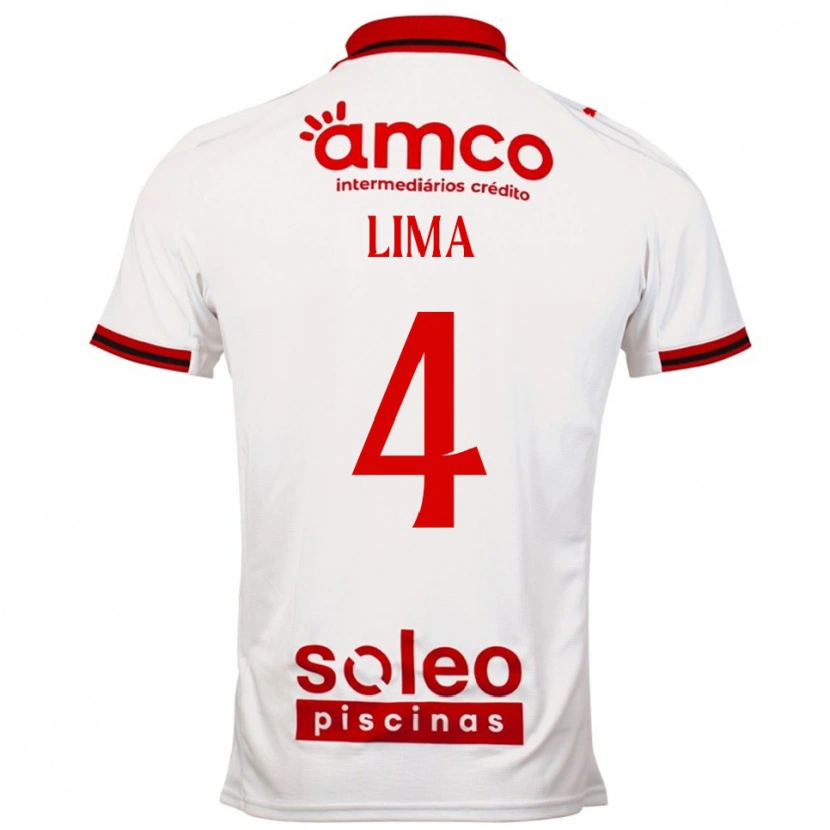 Danxen Kid Guilherme Lima #4 White Red Away Jersey 2025/26 T-Shirt