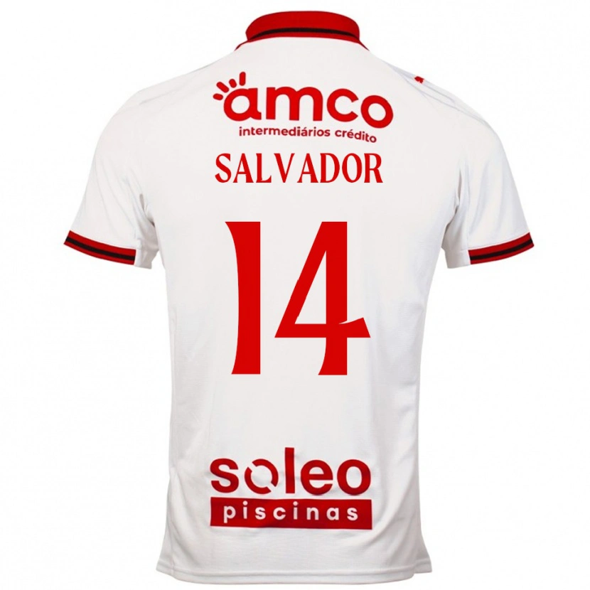 Danxen Kid João Salvador #14 White Red Away Jersey 2025/26 T-Shirt
