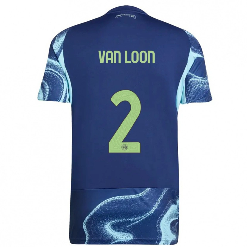 Danxen Kid Gerain Van Loon #2 Navy Sky Blue Away Jersey 2025/26 T-Shirt