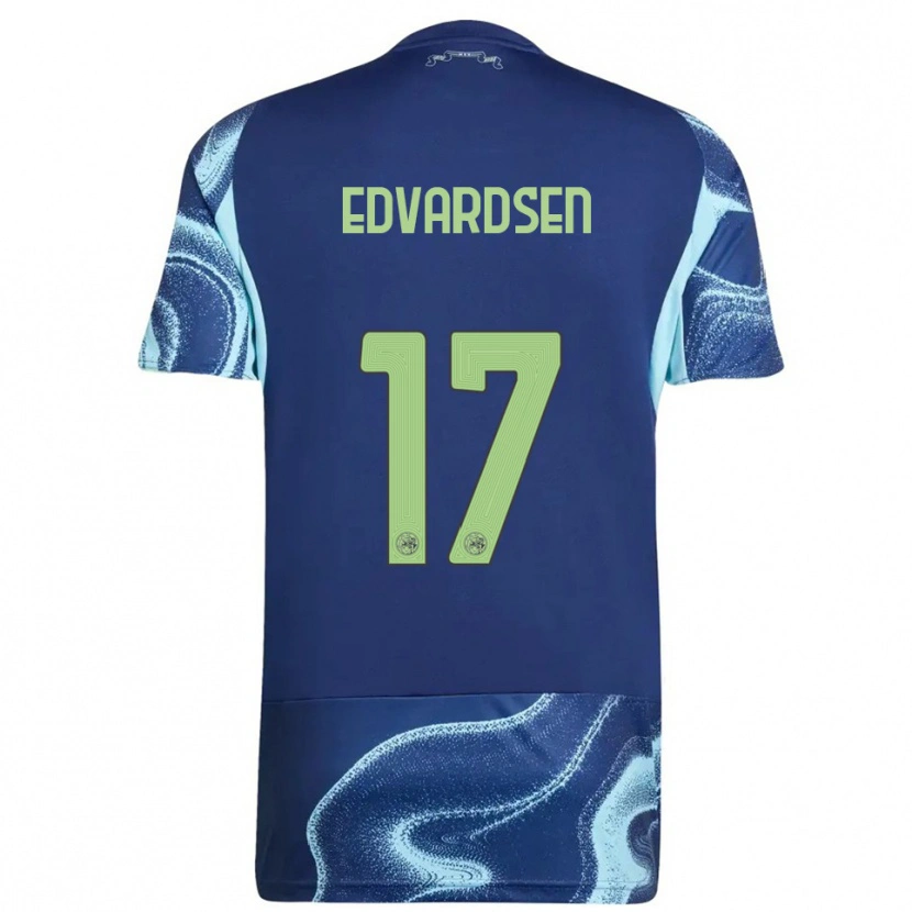 Danxen Kid Oliver Edvardsen #17 Navy Sky Blue Away Jersey 2025/26 T-Shirt