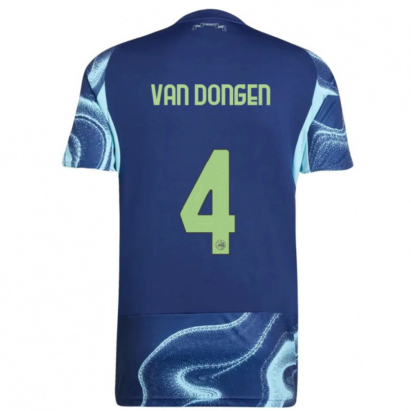 Danxen Kid Bram Van Dongen #4 Navy Sky Blue Away Jersey 2025/26 T-Shirt