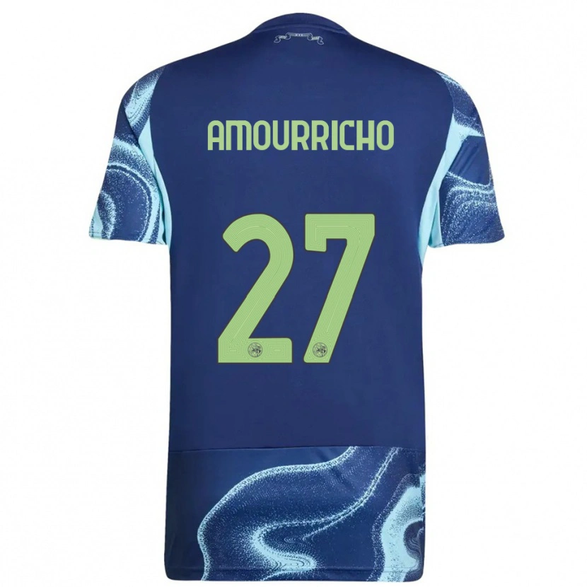 Danxen Kid Amourricho Van Axel Dongen #27 Navy Sky Blue Away Jersey 2025/26 T-Shirt