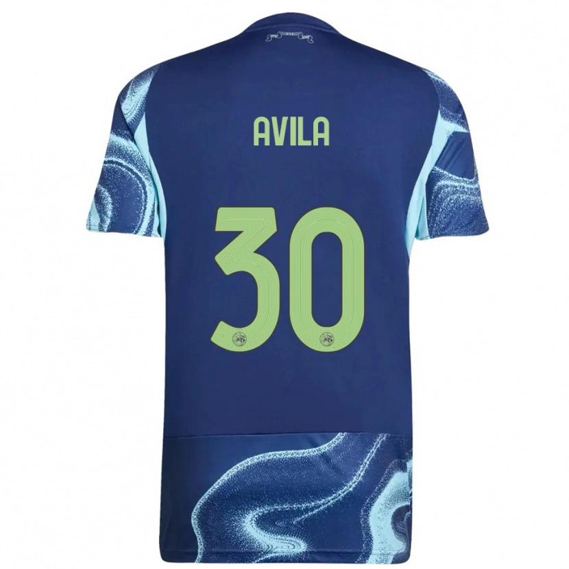 Danxen Kid Gastón Ávila #30 Navy Sky Blue Away Jersey 2025/26 T-Shirt