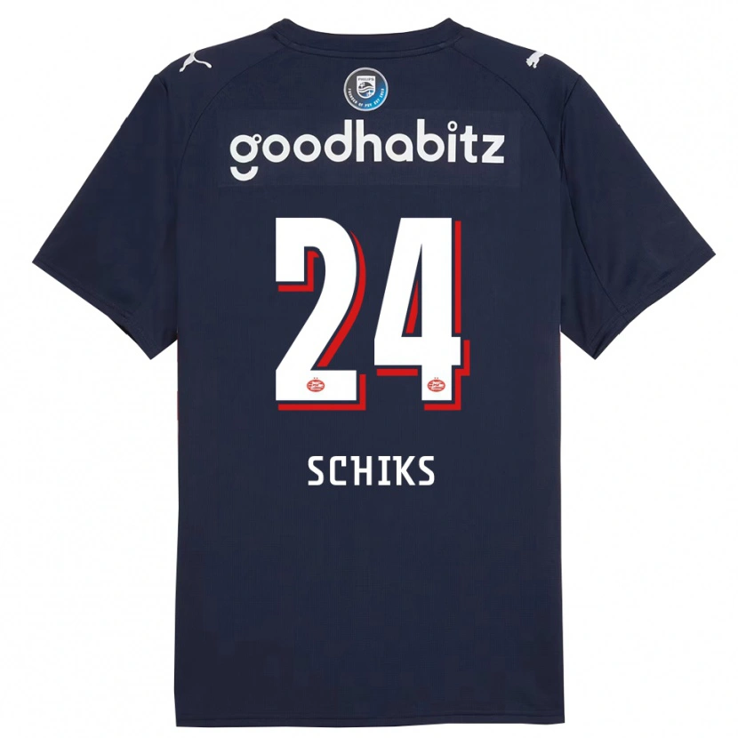 Danxen Kid Niek Schiks #24 Navy White Away Jersey 2025/26 T-Shirt