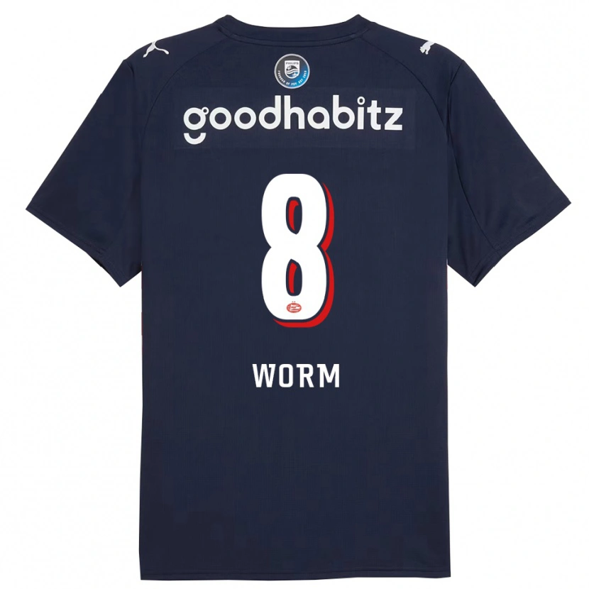 Danxen Kid Siri Worm #8 Navy White Away Jersey 2025/26 T-Shirt