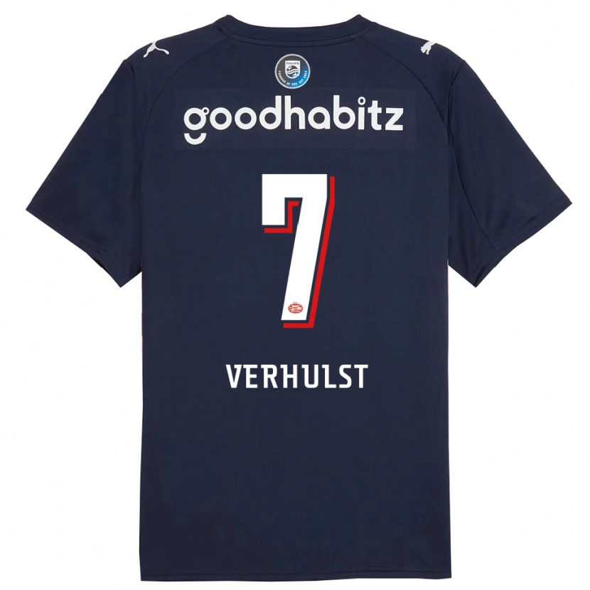 Danxen Kid Gino Verhulst #7 Navy White Away Jersey 2025/26 T-Shirt