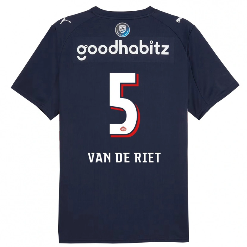 Danxen Kid Raf Van De Riet #5 Navy White Away Jersey 2025/26 T-Shirt