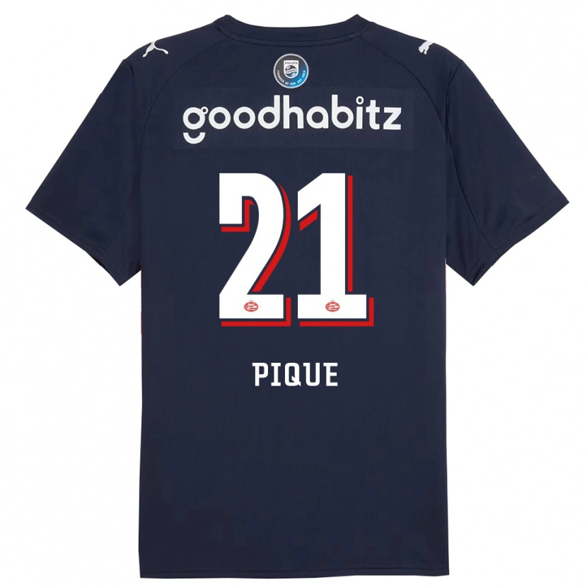 Danxen Kid Naomi Piqué #21 Navy White Away Jersey 2025/26 T-Shirt